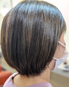 縮毛矯正髪にバッサリボブ