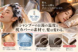 髪が傷む原因は意外なところに。お湯の温度と枕カバー、気にしていますか？